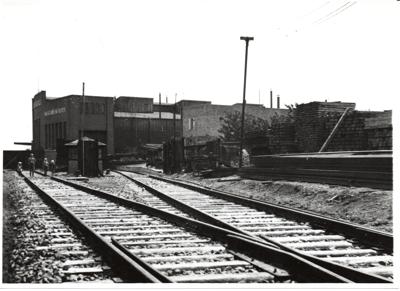 Anschlussgleis der Firma an Bahnline