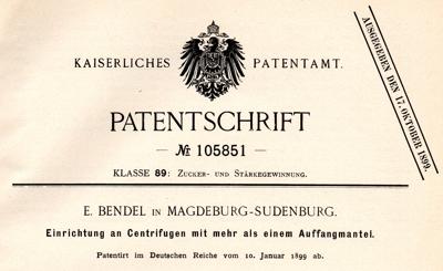 Patent Bendel von 1899