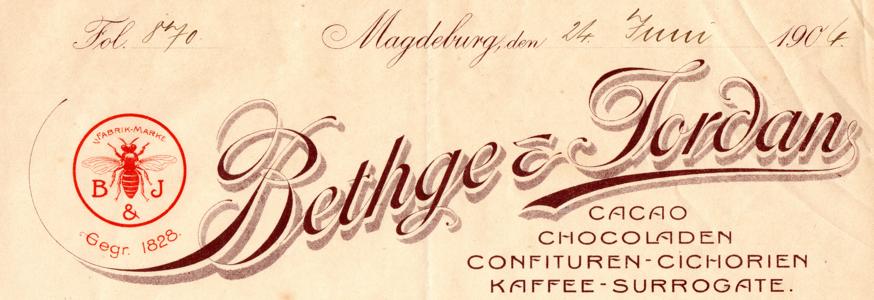 Bethge & Jordan Briefkopf 1904