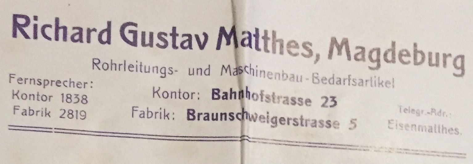 Briefkopf Eisenmatthes 1912