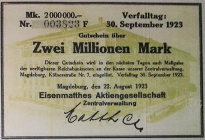 Notgeld Gutschein 1923