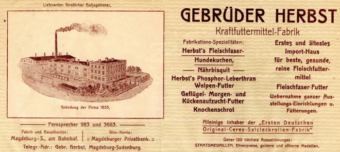 Gebrüder Herbst Briefkopf 1908