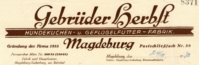 Gebrüder Herbst Briefkopf 1930