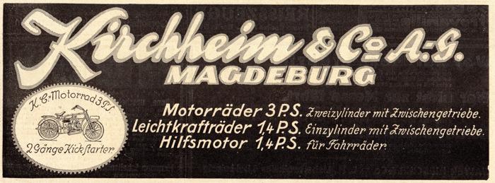 Kirchheim & Co. AG  Werbeanzeige 1923