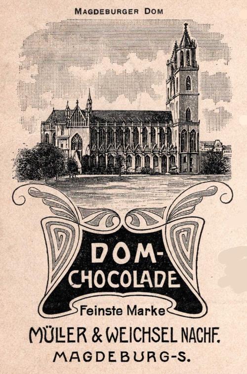 Postkarten-Werbeaufdruck DOM-Schokolade