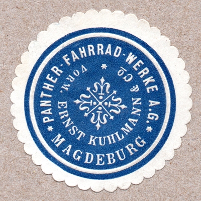 Siegelmarke der Panter-Fahrradwerke AG Magdeburg
