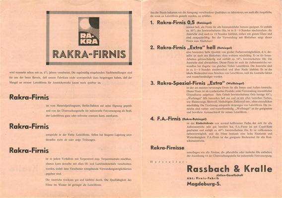 Werbaaufdruck Rassbach & Kralle von 1937