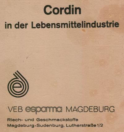 Werbeanzeige CORDIN von 1973