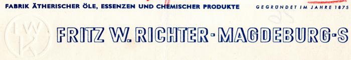 Briefkopf Firma Richter von 1937