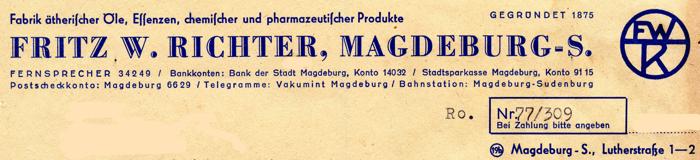 Briefkopf Fritz W. Richter 1947