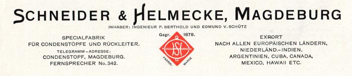Briefkopf Schneider &anp; Helmecke 1913