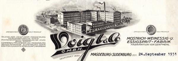 Briefkopf Voigt & Co. von 1931