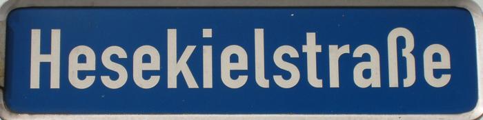 Strassenschild Hesekielstraße